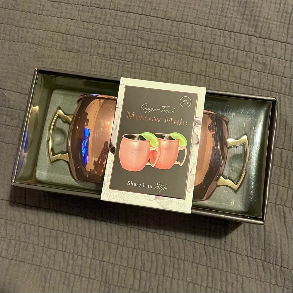 Moscow Mule Copper Finish Mugs 2-Piece Set